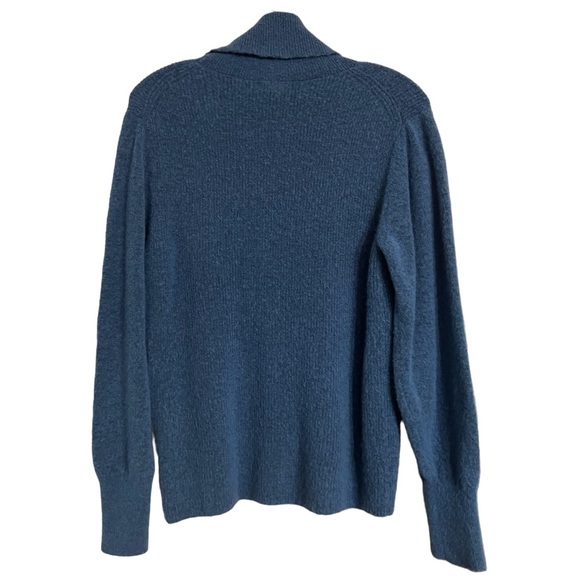 Banana Republic Blue Wool Stretch Blend Turtleneck Sweater Sz M - Picture 3 of 9